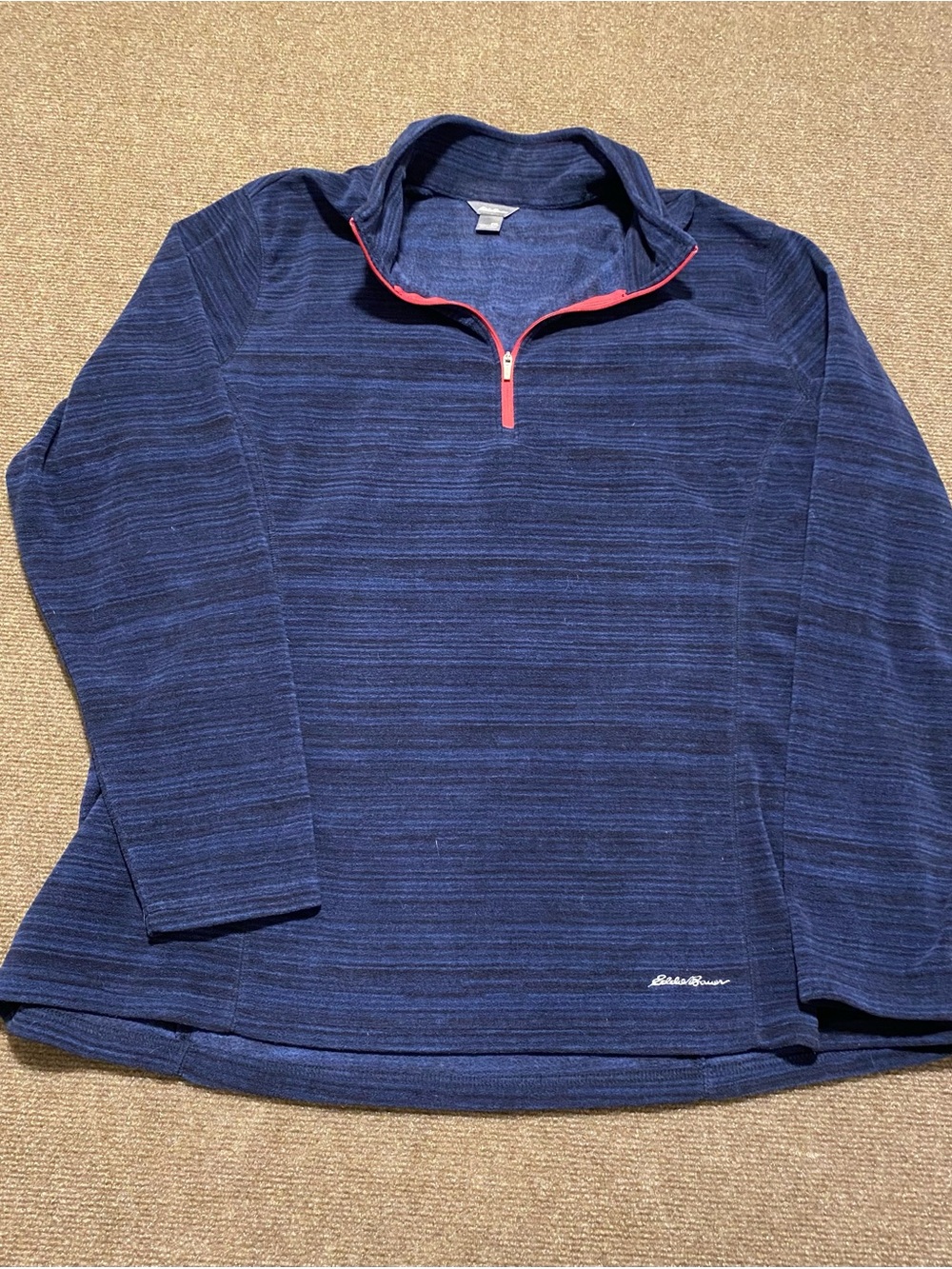 Eddie Bauer Navy Half-Zip Pullover with Red Trim